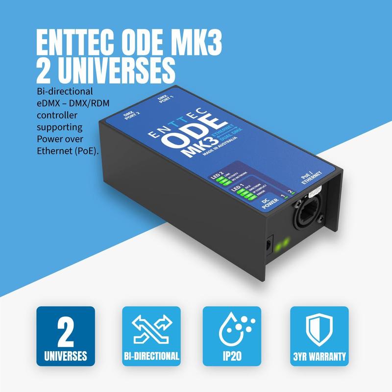 Interface de conversor Ethernet Entec ODE Mk3 70407 - Enttec